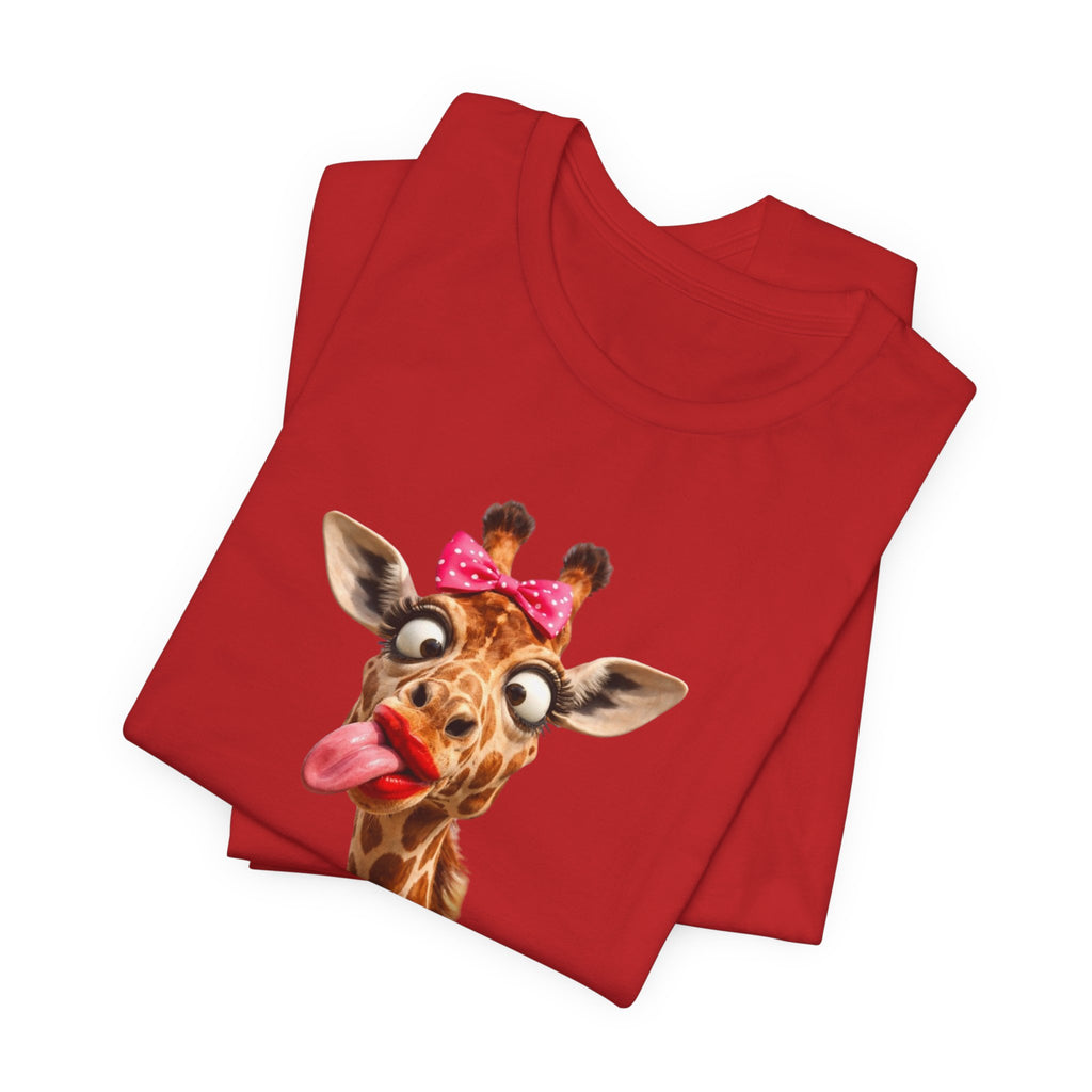 Funny Giraffe Tongue Tee — Cute Animal Graphic T-Shirt