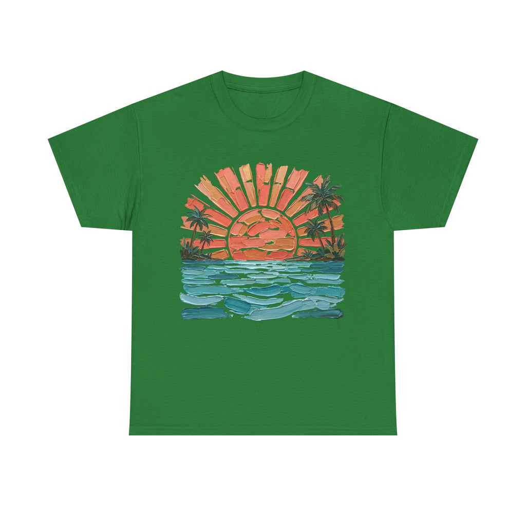 Vintage Sunset Palm Beach T-Shirt | Retro Surf Waves Tee