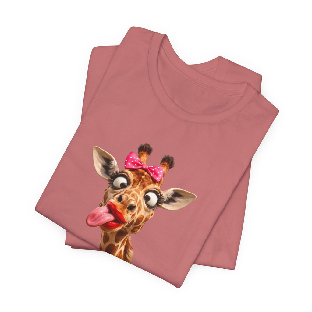 Funny Giraffe Tongue Tee — Cute Animal Graphic T-Shirt
