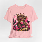 Too Glam To Care Tee — Leopard Crown Cat Graphic Shirt