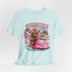 Summer Vibes Cow on Jet Ski T-Shirt | Cute Tropical Floral Beach Design