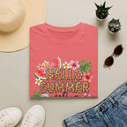 Hello Summer Vibes Watermelon Floral Leopard Print T-Shirt