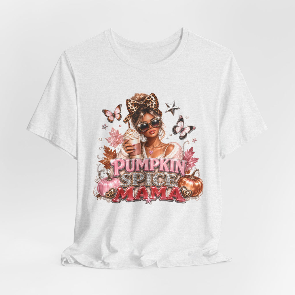 Pumpkin Spice Mama Tee | Cozy Fall Graphic T-Shirt for Women | Cute Autumn Coffee Lover Shirt