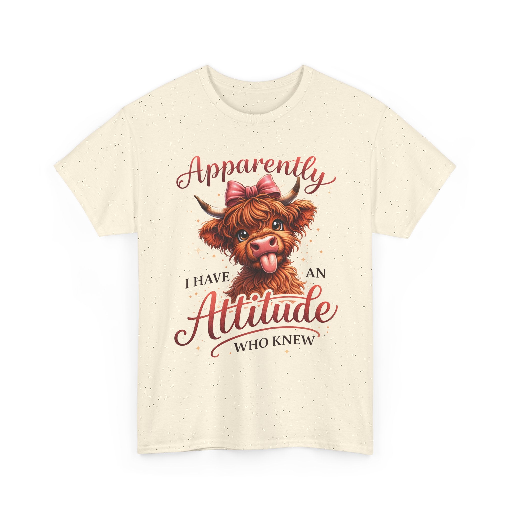 Apparently I Have An Attitude Cow T-Shirt | Cute Highland Cow Graphic
