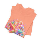 Rainbow Starfish T-Shirt | Colorful Seashell Beach Art