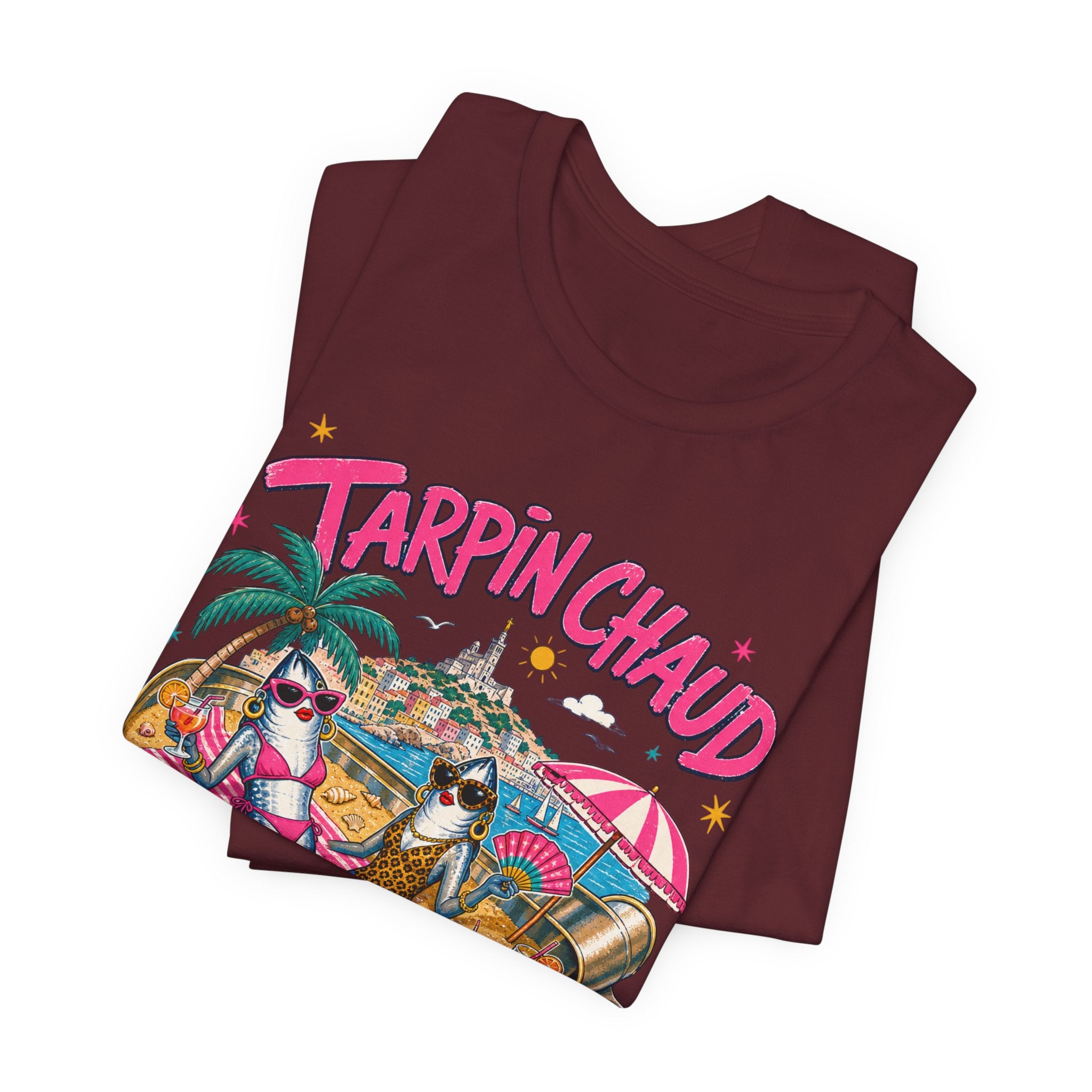 T-shirt – Tee-shirt graphique « Tarpin Chaud » ambiance tropicale plage