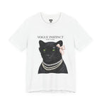 Vogue Instinct Black Cat with Pearls Tee | Fashion Cat T-Shirt