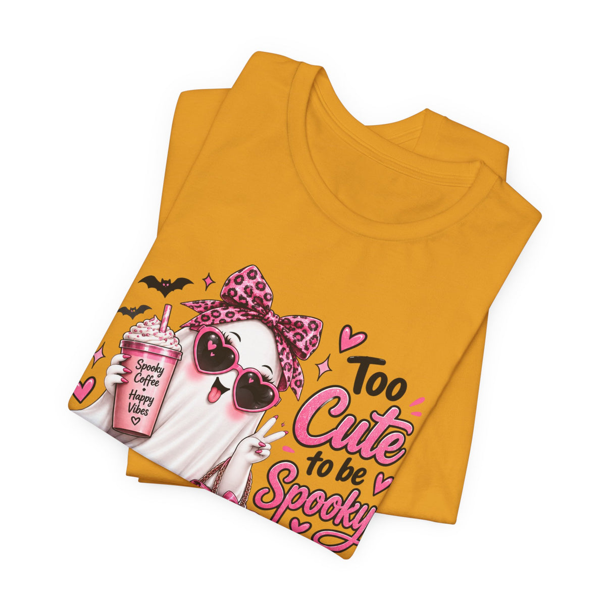 Cute Ghost Halloween T-Shirt | Too Cute to Be Spooky | Coquette Luxe