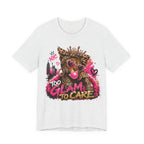Too Glam To Care Tee — Leopard Crown Cat Graphic Shirt