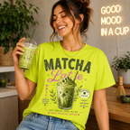 Matcha Latte T-Shirt | Iced Matcha Cup Graphic, Green Tea Tee