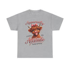 Apparently I Have An Attitude Cow T-Shirt | Cute Highland Cow Graphic