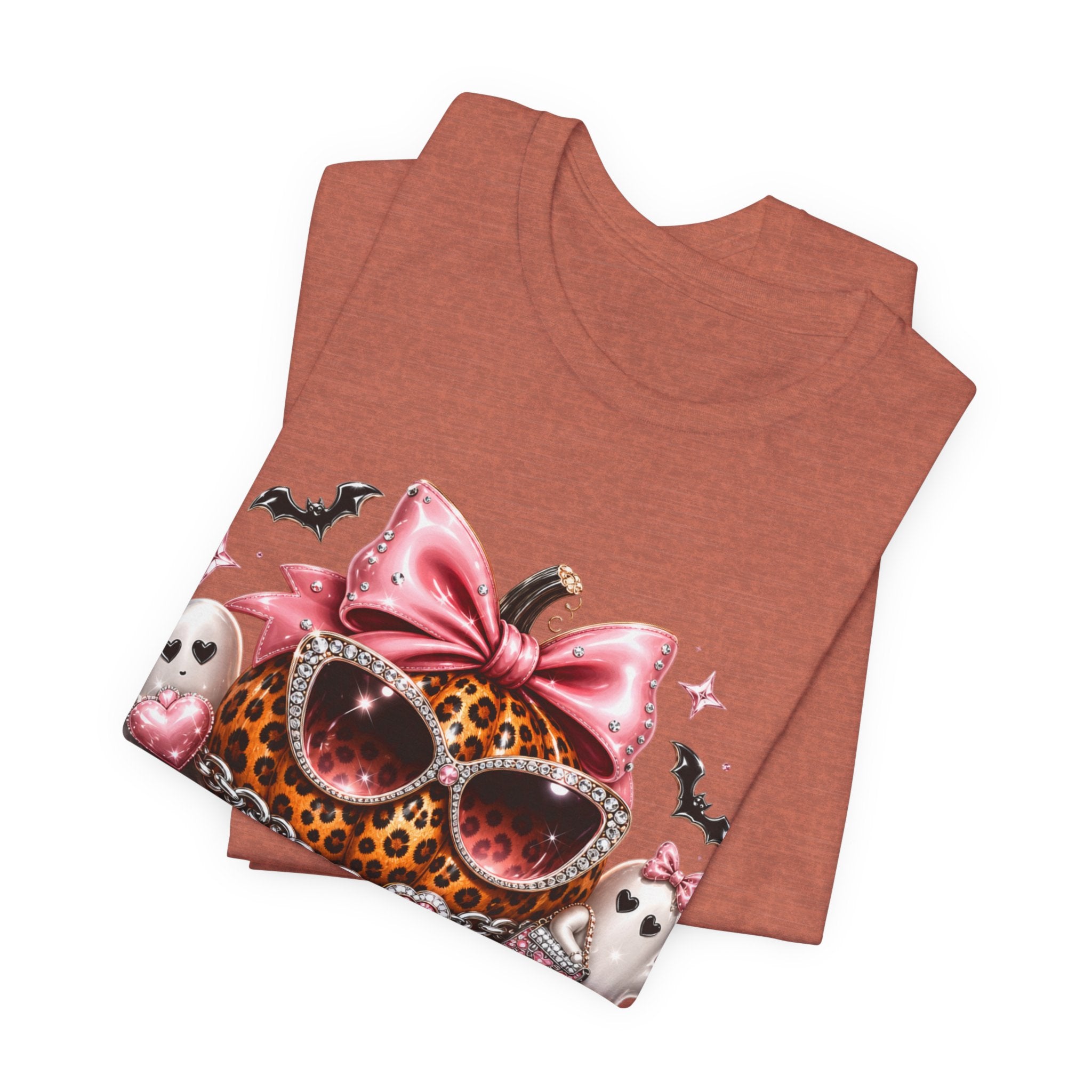 Spooky Mama T-Shirt — Cute Halloween Leopard Pumpkin Graphic Tee for Moms