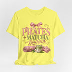 Pilates + Matcha Bonheur Tee — Yoga Mat & Matcha Fitness Shirt