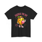 Squeeze The Day Lemon Graphic Tee | Retro Cartoon Fruit Shirt