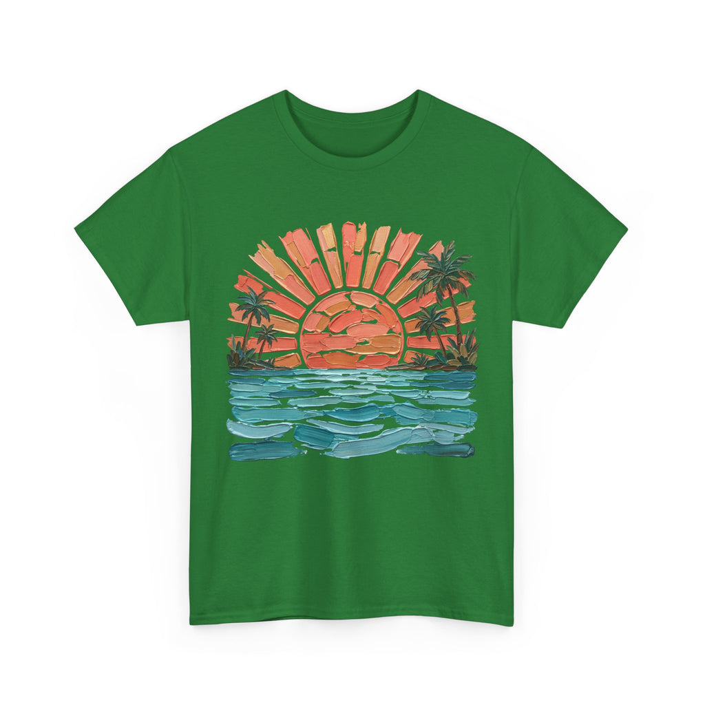 T-Shirt Vintage Coucher de soleil Palm Beach | T-Shirt Rétro Vagues Surf