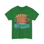 Vintage Sunset Palm Beach T-Shirt | Retro Surf Waves Tee