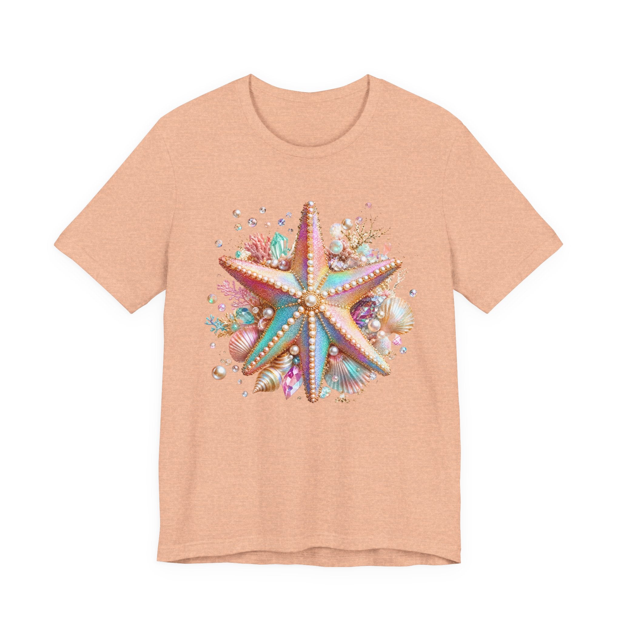 T-shirt Étoile de mer Colorée | T-shirt Graphique Plage Coquillage Océan