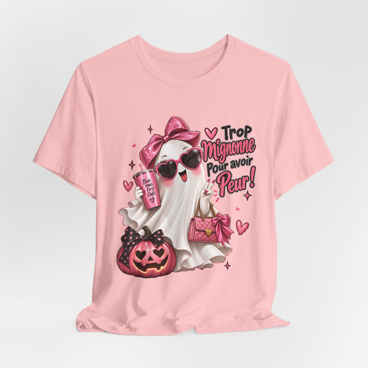 Cute Pink Ghost Halloween T-Shirt | Coquette Luxe