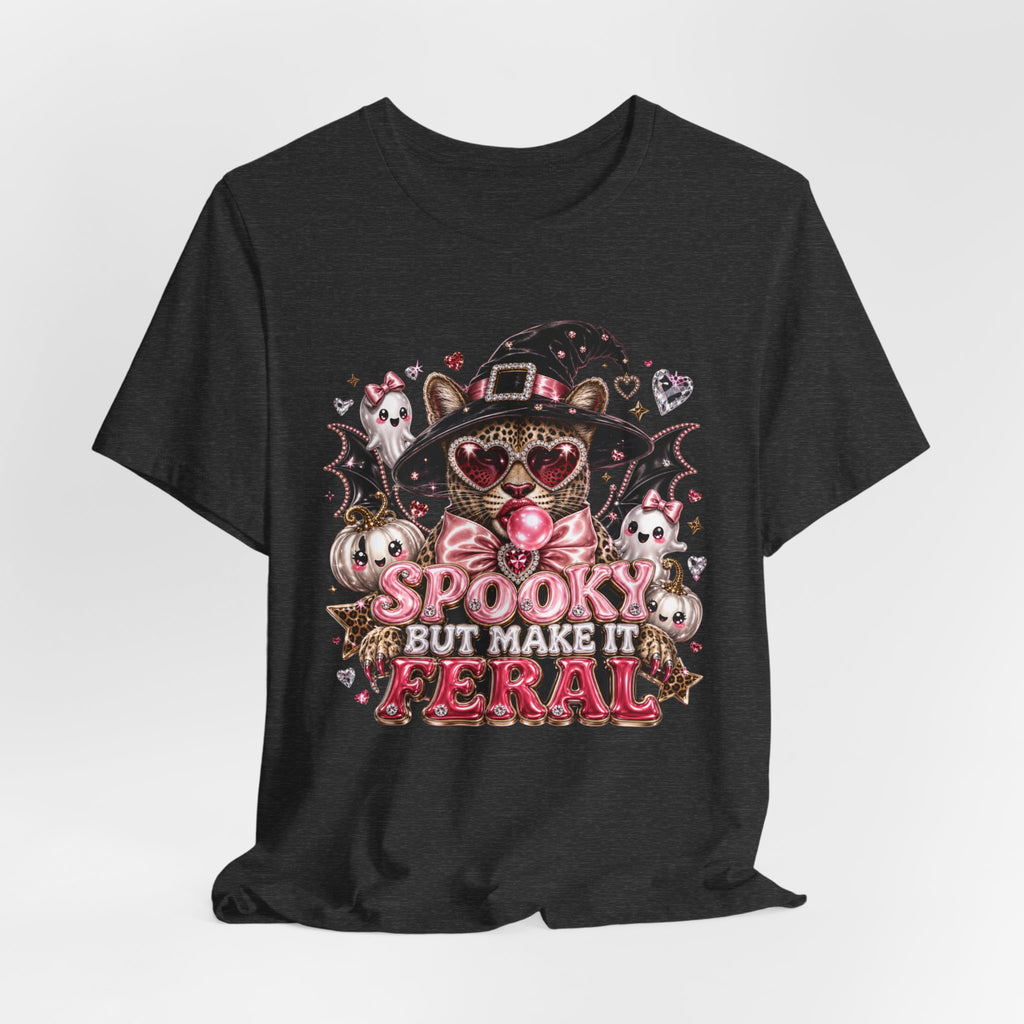 Spooky But Make It Feral Tee — Cute Witch Cat Halloween T-Shirt
