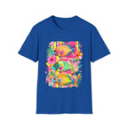 Tropical Colorful Fish T-Shirt | Neon Hibiscus Beach Illustration
