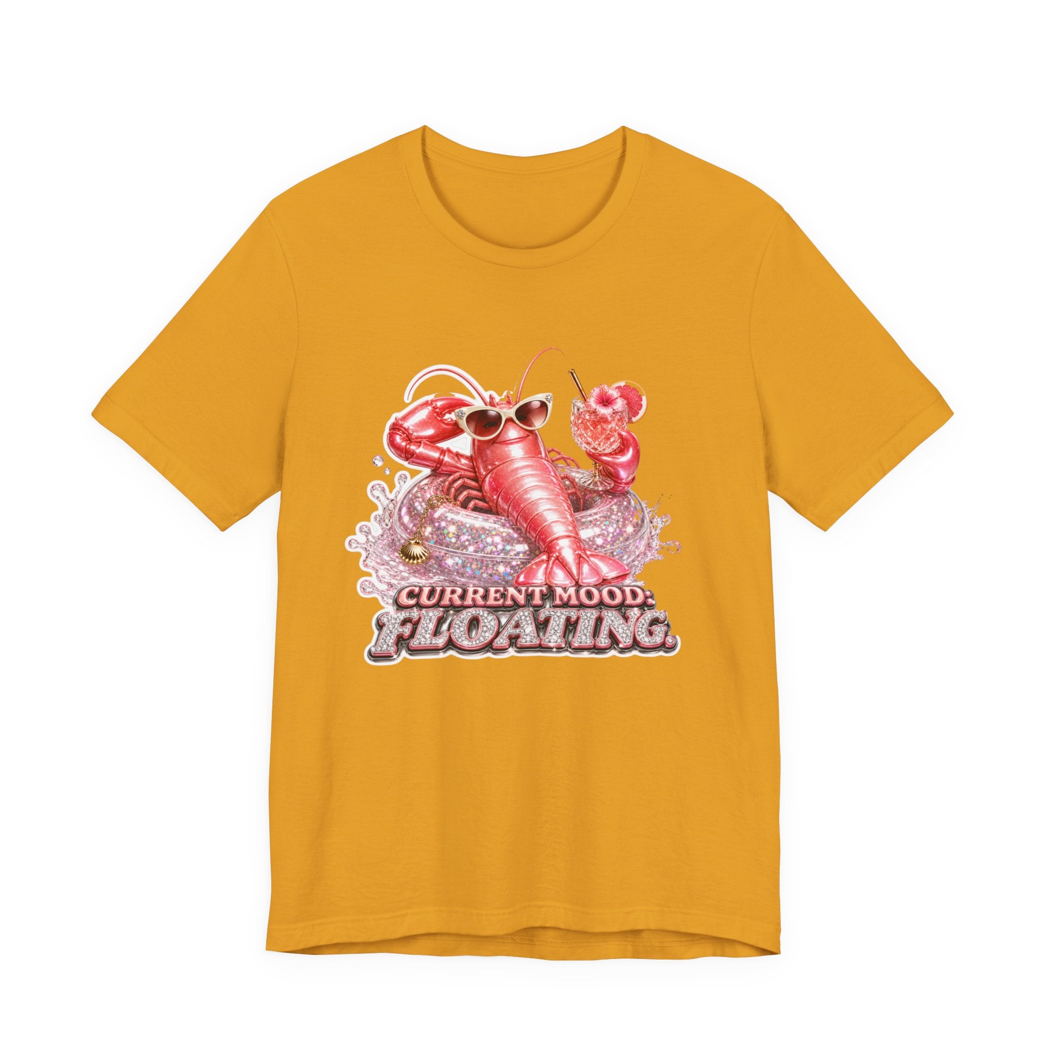 Floating Lobster Graphic Tee — "Current Mood: Floating" Summer Shirt