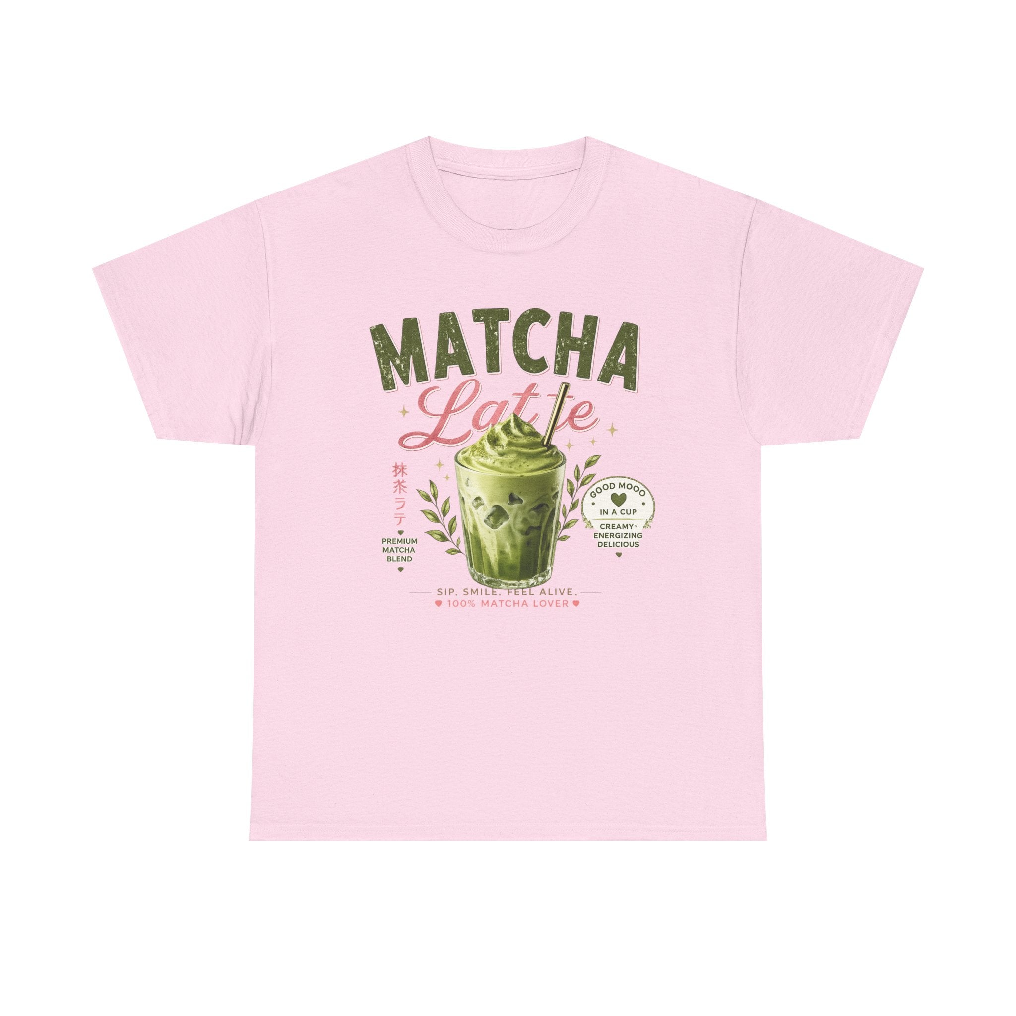 Matcha Latte T-Shirt | Iced Matcha Cup Graphic, Green Tea Illustration