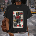 Queen of Hearts Playing Card Tee | Retro Street Art Queen, Love Hearts Design
