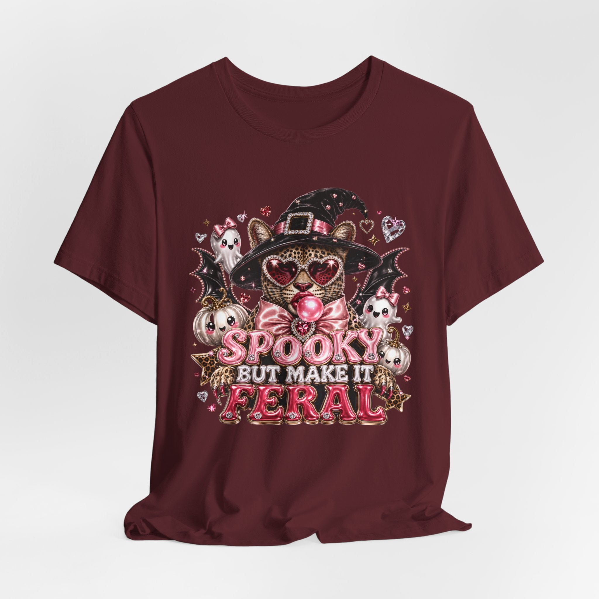 Spooky But Make It Feral Tee — Cute Witch Cat Halloween T-Shirt