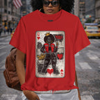 Queen of Hearts Playing Card Tee | Retro Street Art Queen, Love Hearts Design
