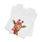 Funny Giraffe Tongue Tee — Cute Animal Graphic T-Shirt