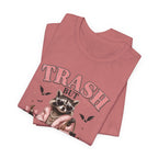 Trash But Luxury Raccoon Tee — Halloween Graphic T-Shirt with Pumpkins & Bats