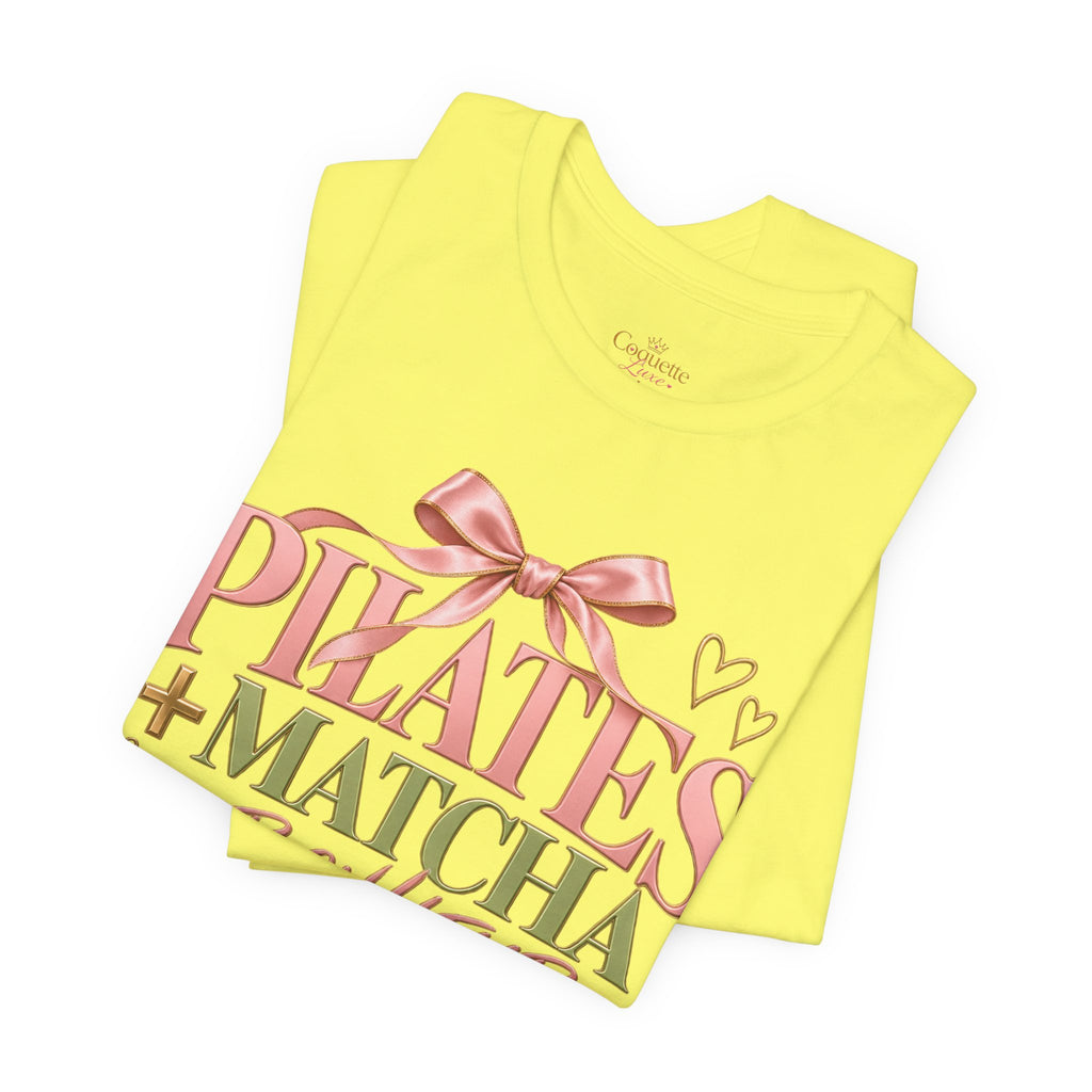 Pilates + Matcha Bonheur Tee — Yoga Mat & Matcha Fitness Shirt