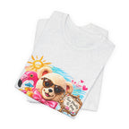 Teddy Bear Pool Float Tee | Summer Bear with Sunglasses and Flamingo