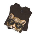 Leopard with Sunglasses Tee | Gold Chain Cheetah Graphic Shirt
