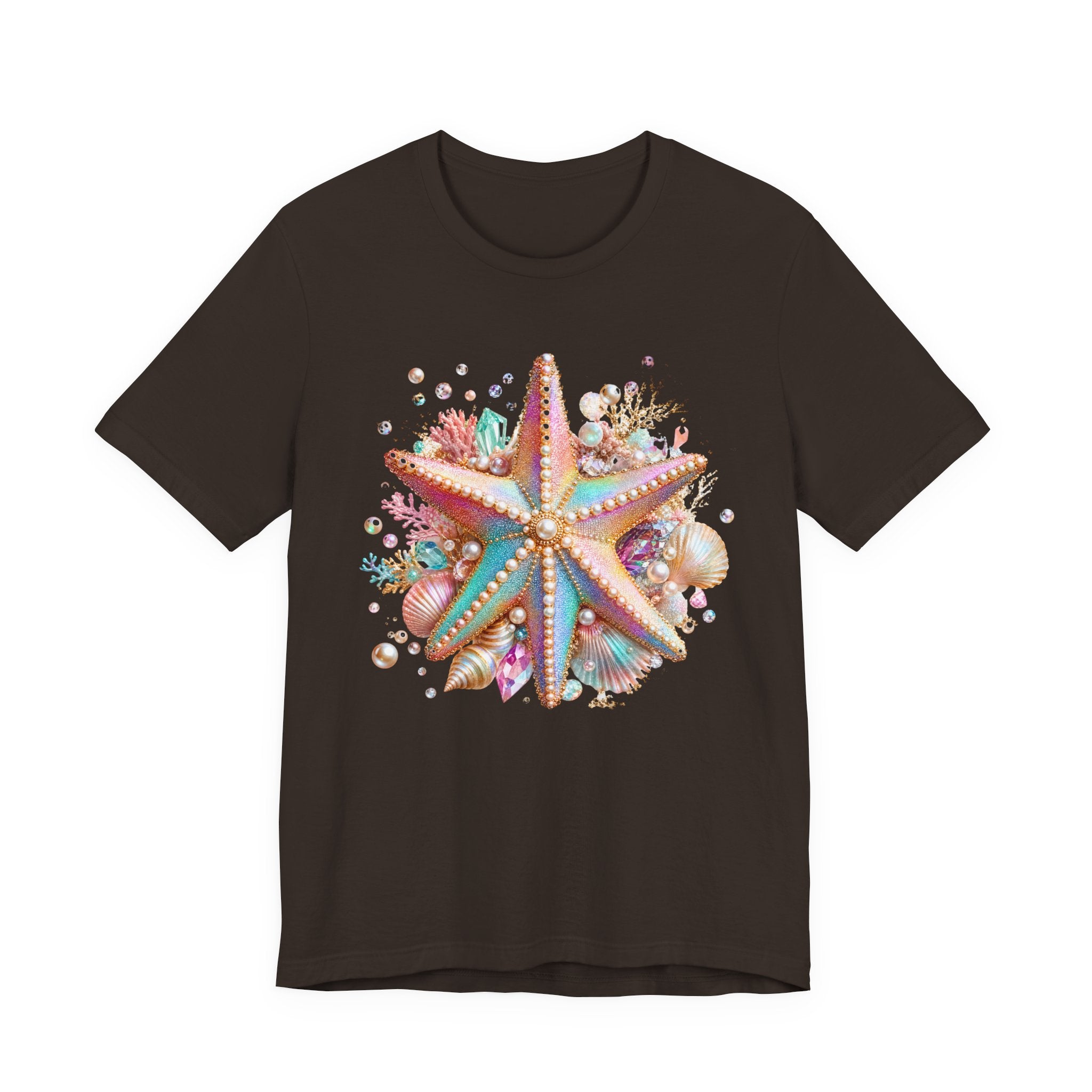 T-shirt Étoile de mer Colorée | T-shirt Graphique Plage Coquillage Océan