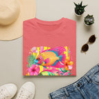 Tropical Colorful Fish T-Shirt | Neon Hibiscus Beach Illustration