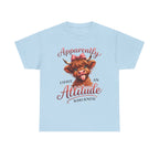 Apparently I Have An Attitude Cow T-Shirt | Cute Highland Cow Graphic