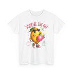 Squeeze The Day Lemon Graphic Tee | Retro Cartoon Fruit Shirt