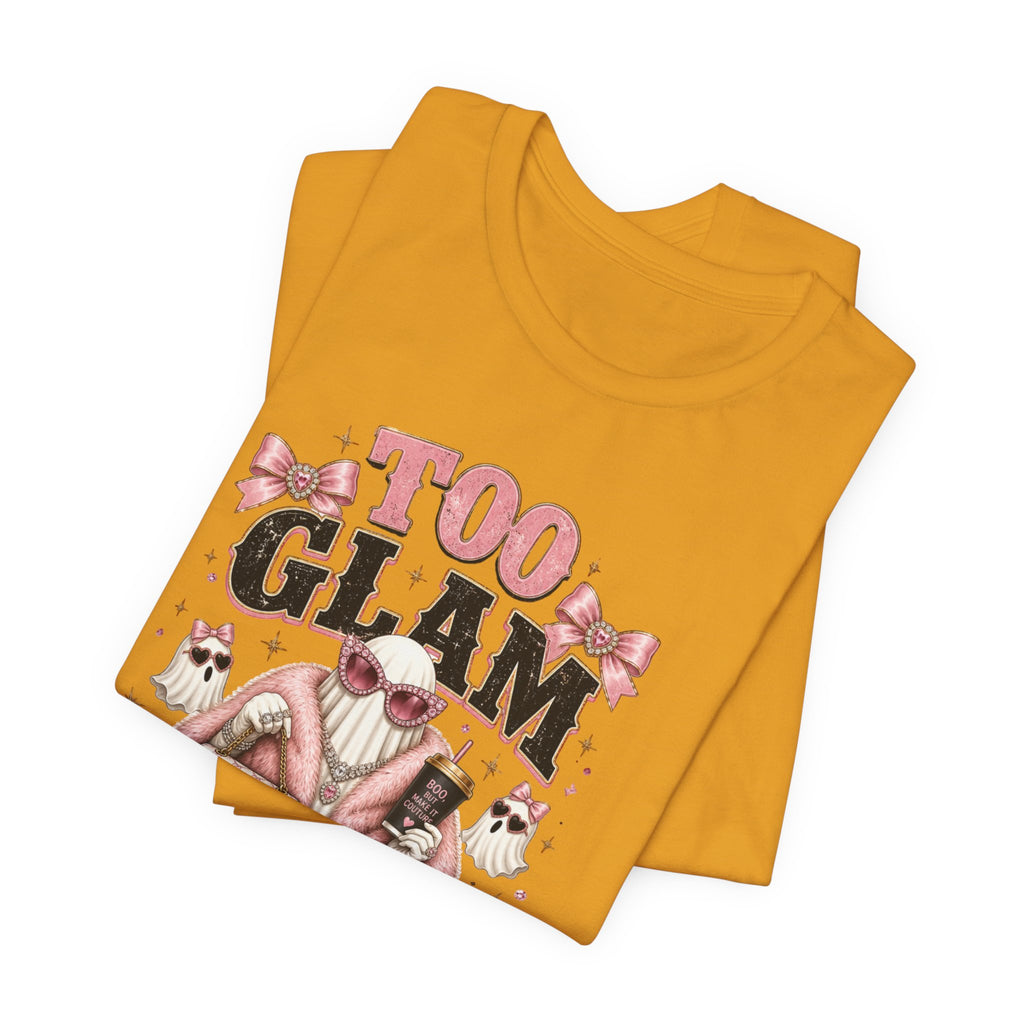 Too Glam To Give A Boo Halloween Tee — Pink Glamorous Costume Shirt