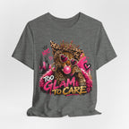 Too Glam To Care Tee — Leopard Crown Cat Graphic Shirt