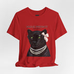 Vogue Instinct Black Cat with Pearls Tee | Fashion Cat T-Shirt