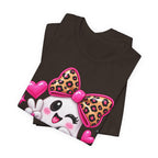 Pink Ghost Halloween T-Shirt with Leopard Bow