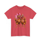 Two Chickens Taking Selfie T-Shirt | Funny Poultry Illustration