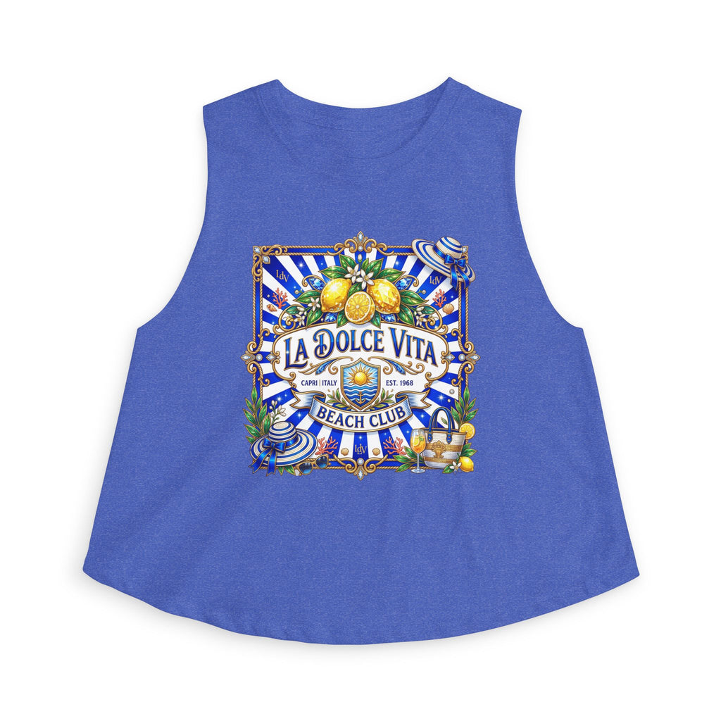 La Dolce Vita Lemon Beach Club Crop Top | Mediterranean Summer Graphic
