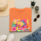 Tropical Colorful Fish T-Shirt | Neon Hibiscus Beach Illustration