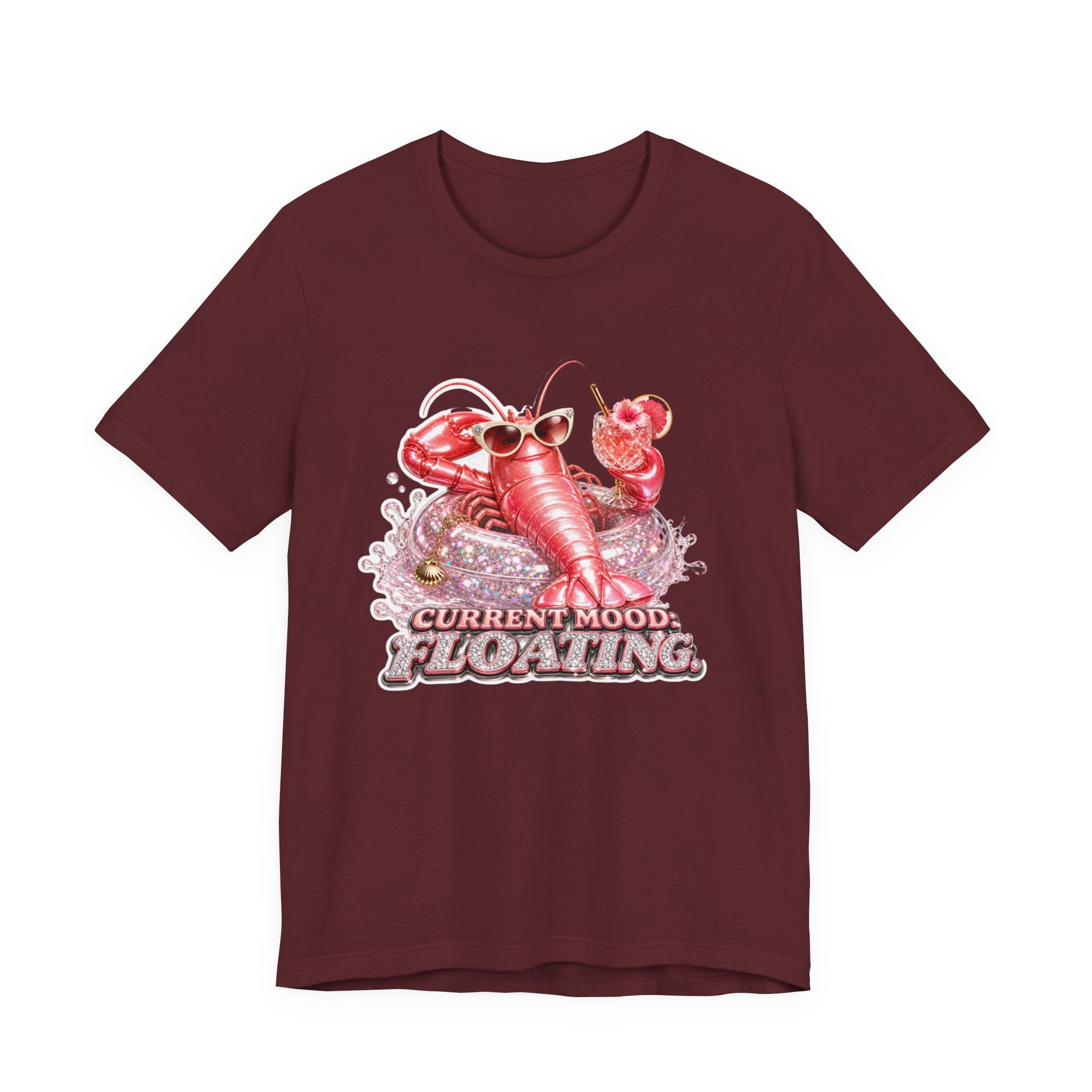 Floating Lobster Graphic Tee — "Current Mood: Floating" Summer Shirt