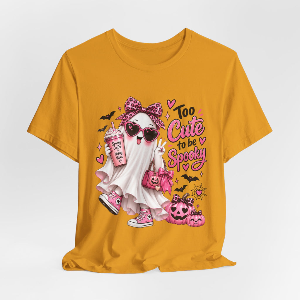Cute Ghost Halloween T-Shirt | Too Cute to Be Spooky | Coquette Luxe