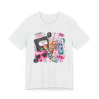 Teacher Good Vibes Cute Pastel Sticker Collage T-Shirt | Coffee, Headphones, Journal | Back to School