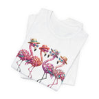 Hello Summer Flamingos T-Shirt | Pink Flamingo Beach Graphic Tee