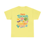 Teacher Summer Club T-Shirt — "Tired Teachers" Bright Beach Vacation Tee